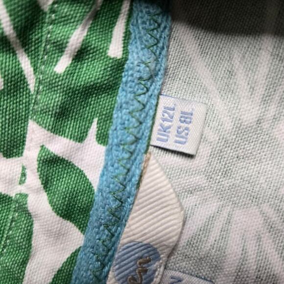 Boden Green Floral Button Front Dress Size: 8L - Picture 6 of 6